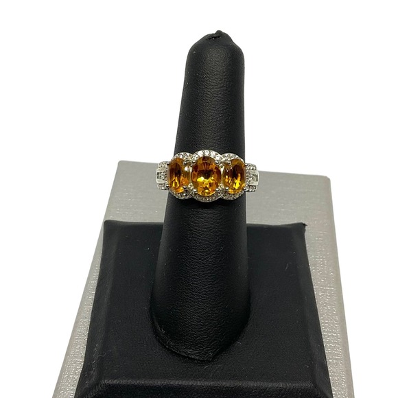 Sterling Silver- Citrine Ring-Size 7 - Picture 1 of 6